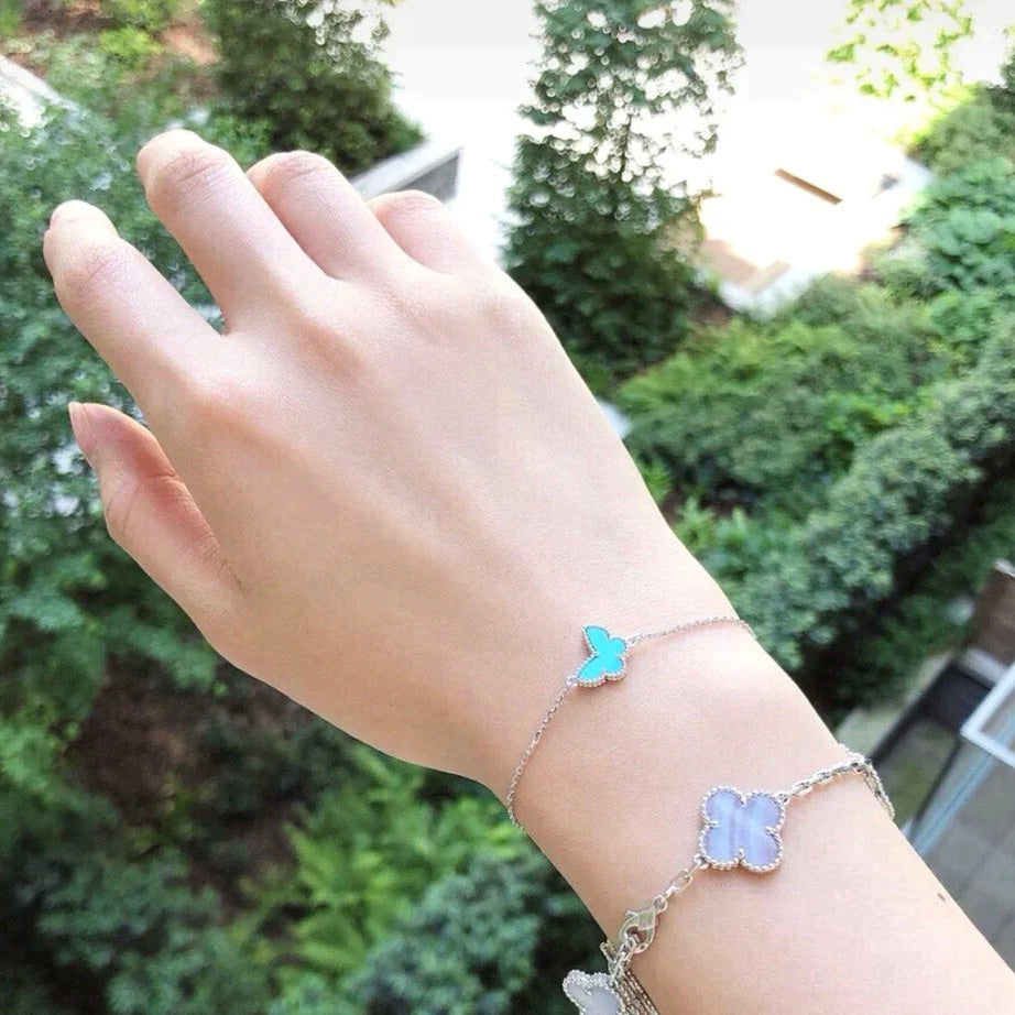 ¡®Lumi¡¯BUTTERFLY TURQUOISE BUTTERFLY BRACELET SILVER