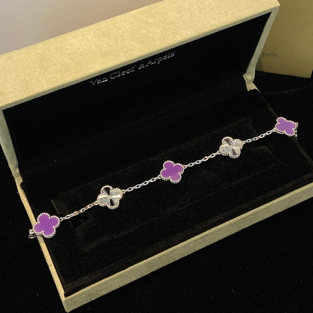 [Lumi jewelry] CLOVER 5 MOTIF VIOLET BRACELET COLLECTION