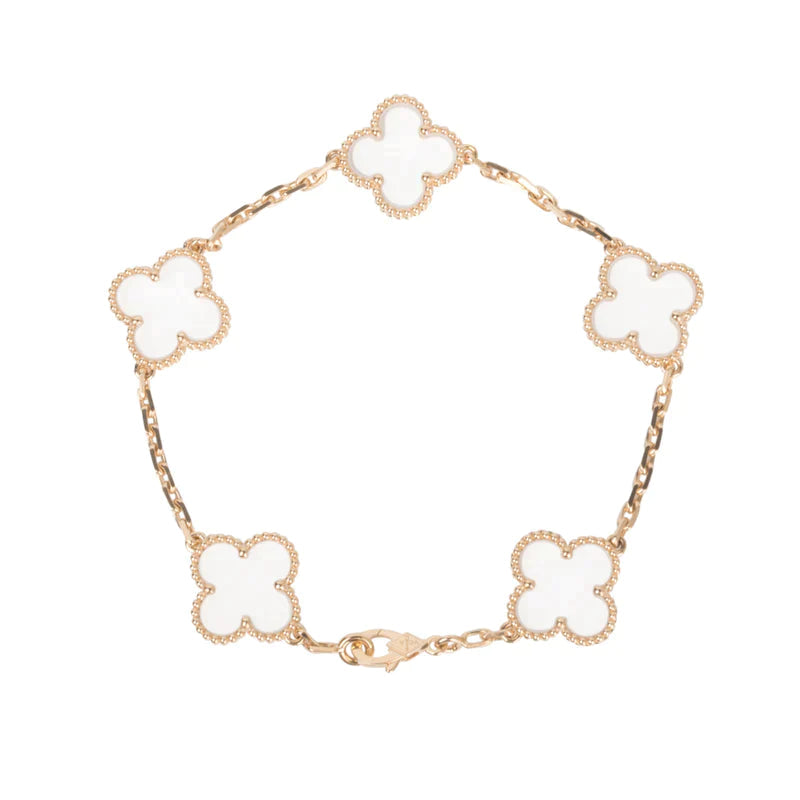 [Lumi jewelry]CLOVER 5 MOTIF ROCK CRYSTAL BRACELET