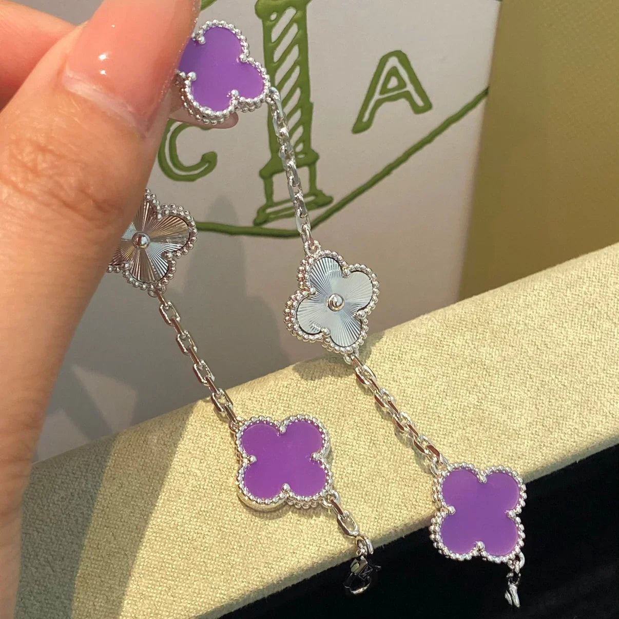[Lumi]New  CLOVER 5 MOTIF VIOLET BRACELET COLLECTION