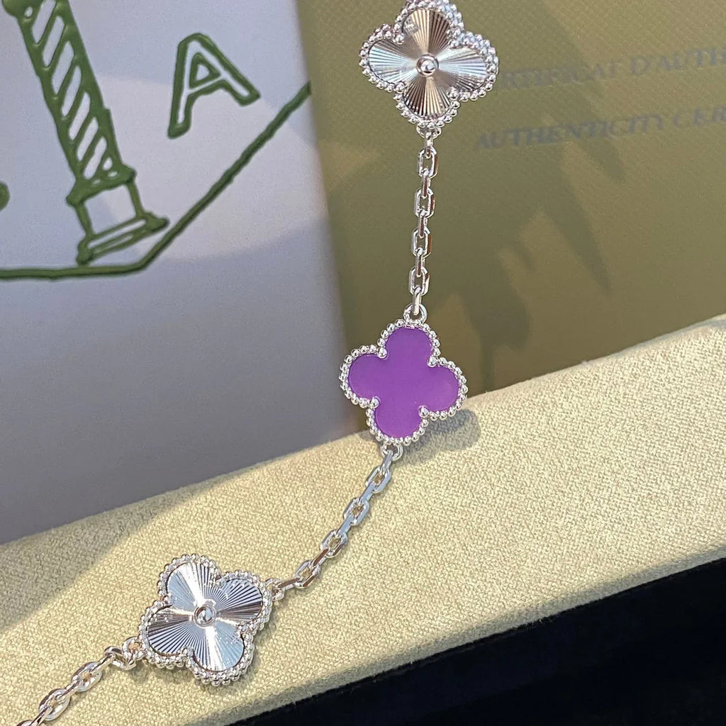 [Lumi jewelry] CLOVER 5 MOTIF VIOLET BRACELET COLLECTION