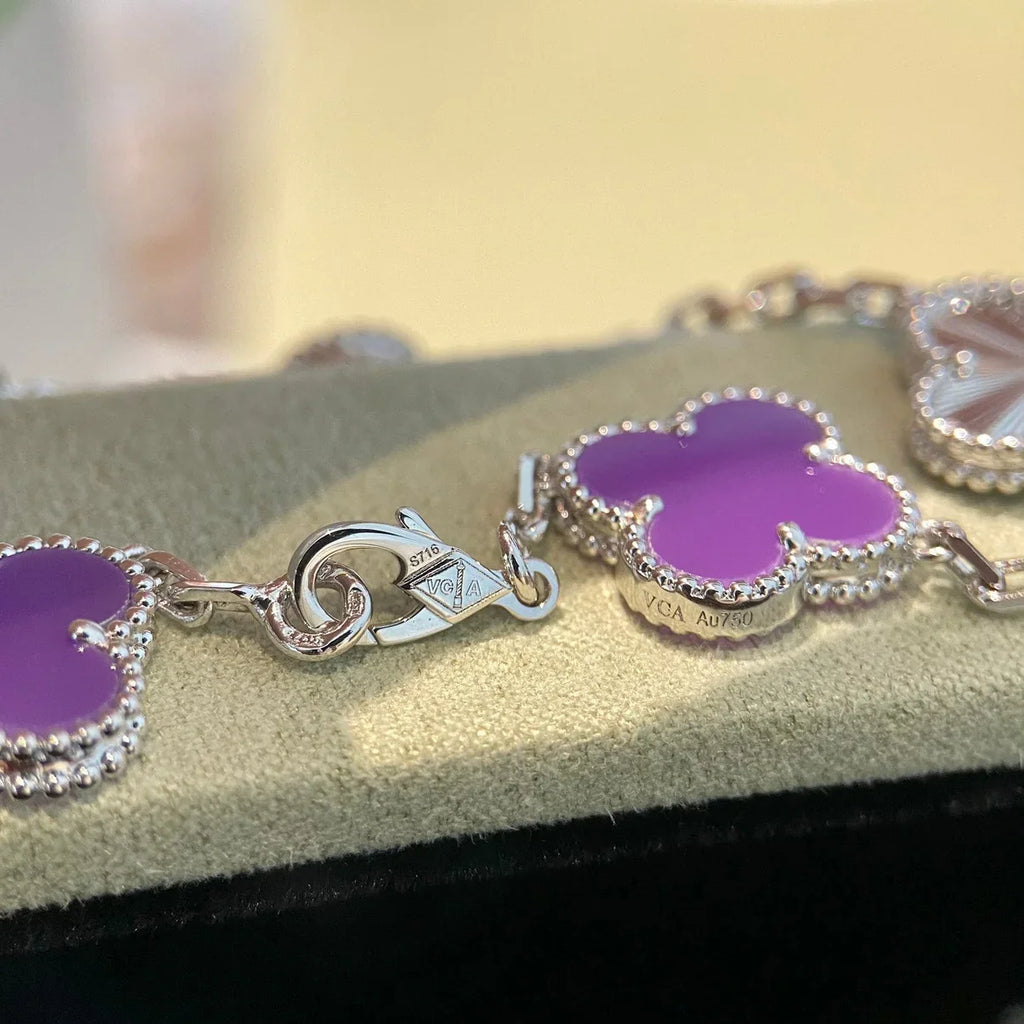 [Lumi jewelry] CLOVER 5 MOTIF VIOLET BRACELET COLLECTION