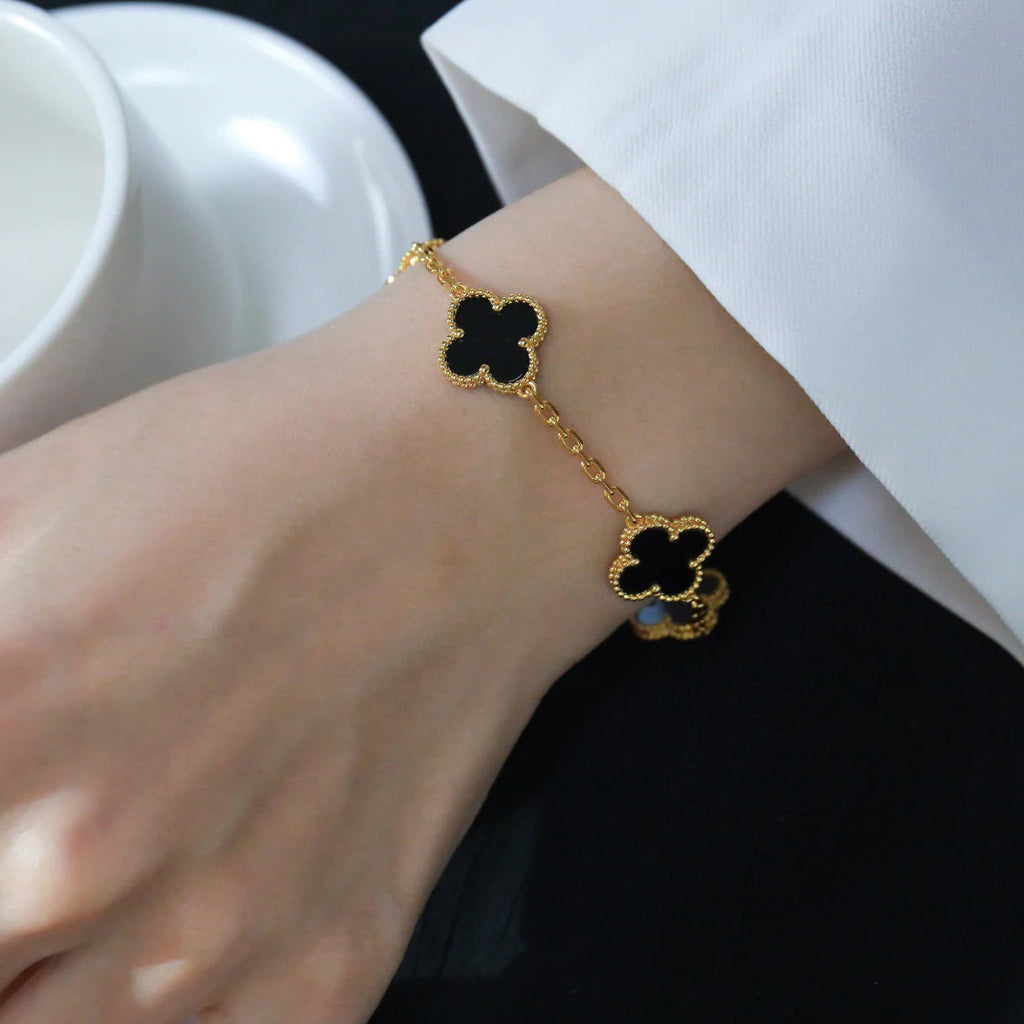 [Lumi]New  CLOVER 5 MOTIF ONYXS BRACELET COLLECTION