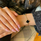 [Lumi jewelry] CLOVER 5 MOTIF ONYXS BRACELET COLLECTION