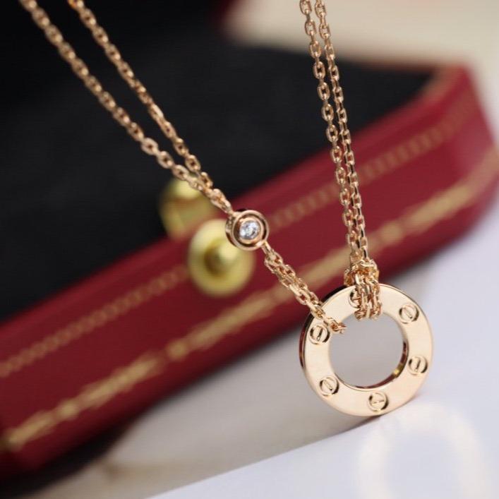 ¡®Lumi¡¯LOVE NECKLACE ADJUSTABLE ROSE GOLD 2 DIAMOND