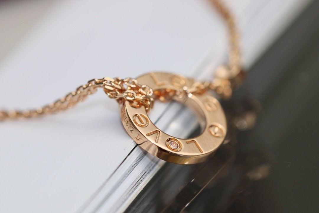¡®Lumi¡¯LOVE NECKLACE ADJUSTABLE ROSE GOLD 2 DIAMOND