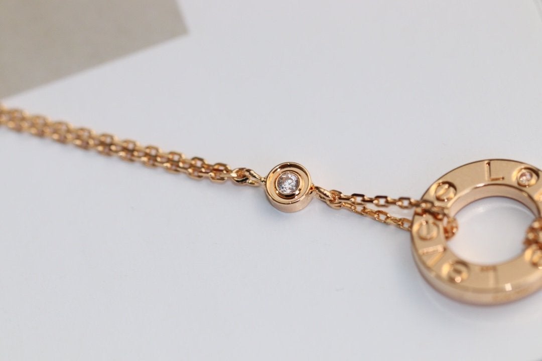 ¡®Lumi¡¯LOVE NECKLACE ADJUSTABLE ROSE GOLD 2 DIAMOND