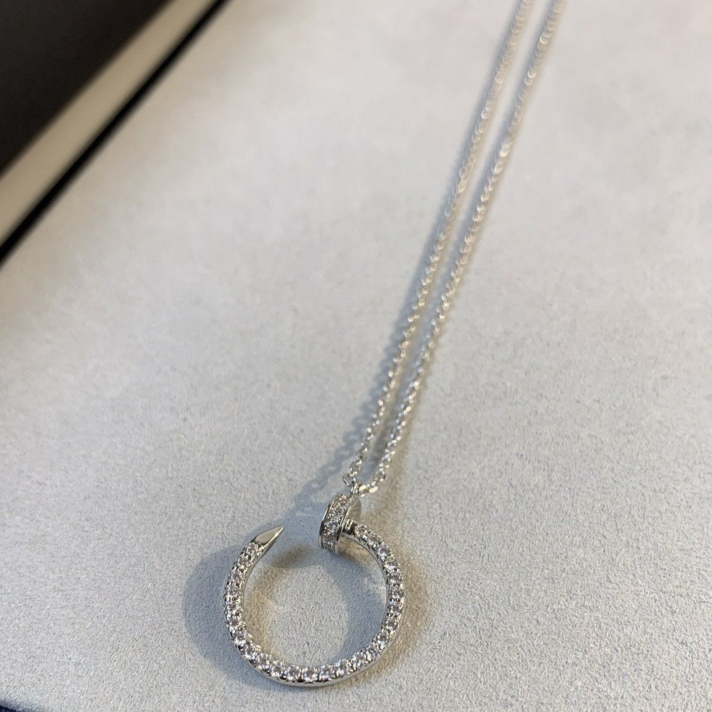 ¡®Lumi¡¯JUSTE NECKLACE SILVER DIAMONDS