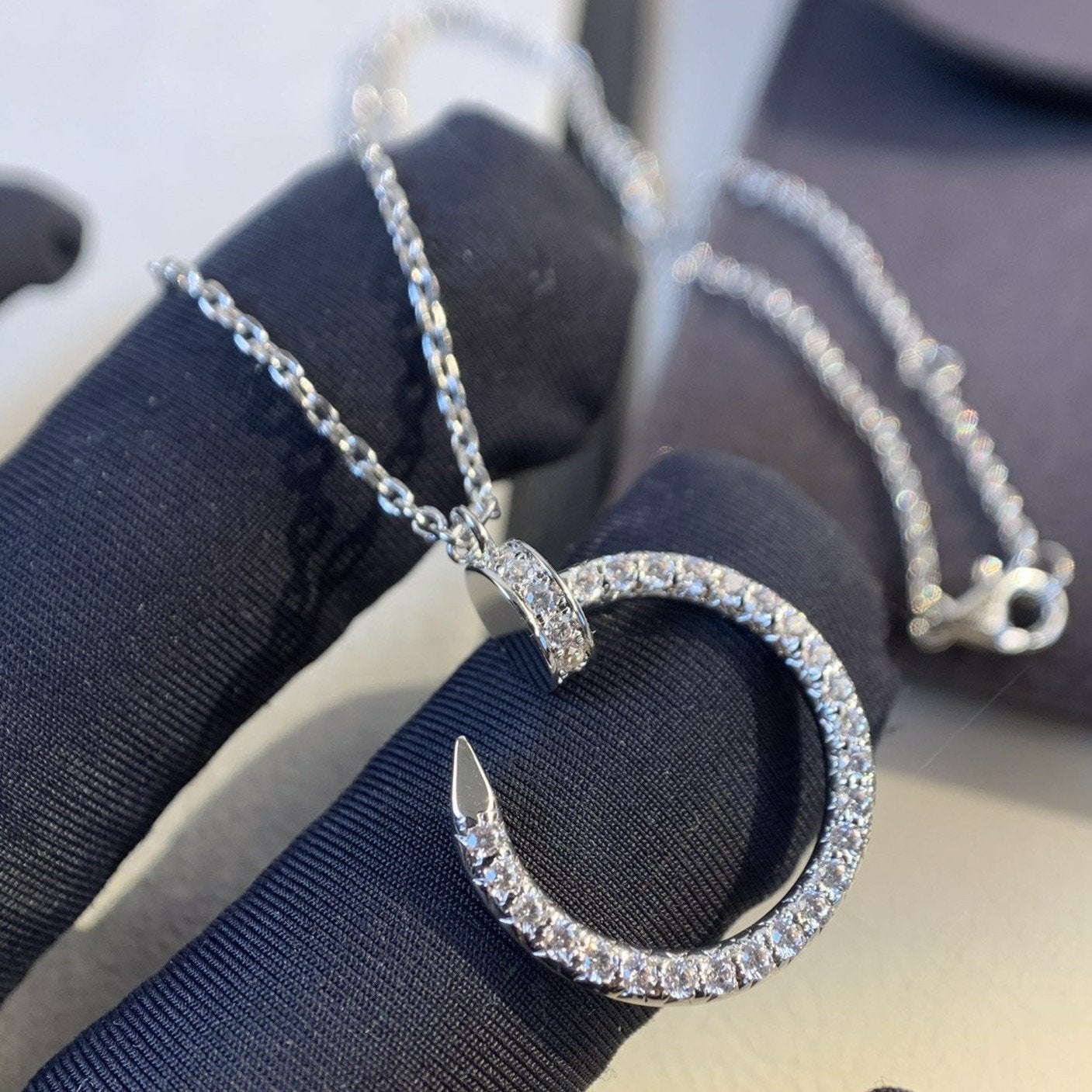 ¡®Lumi¡¯JUSTE NECKLACE SILVER DIAMONDS