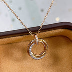 ¡®Lumi¡¯TRINITY NECKLACE SILVER GOLD PINK GOLD DIAMONDS
