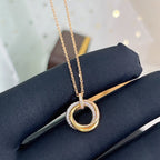 ¡®Lumi¡¯TRINITY NECKLACE SILVER GOLD PINK GOLD DIAMONDS