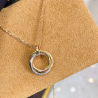 ¡®Lumi¡¯TRINITY NECKLACE SILVER GOLD PINK GOLD DIAMONDS