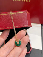 ¡®Lumi¡¯AMULETTE ROSE GOLD MALACHITE NECKLACE