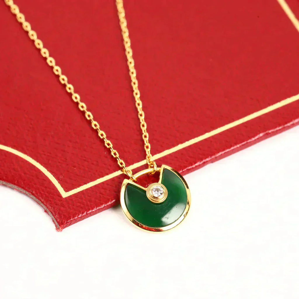 ¡®Lumi¡¯AMULETTE GOLD MALACHITE NECKLACE