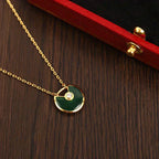 ¡®Lumi¡¯AMULETTE GOLD MALACHITE NECKLACE