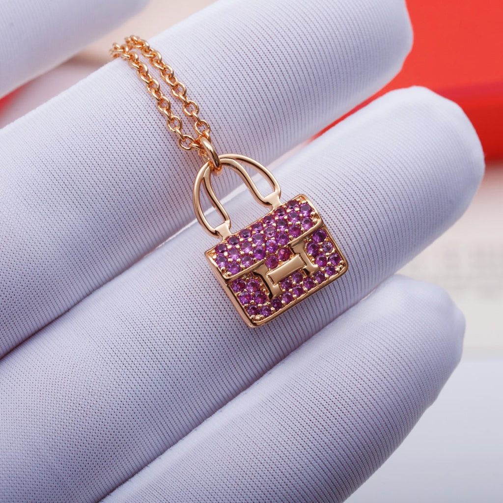¡®Lumi¡¯CONSTANCE PEDANT PURPLE DIAMOND NECKLACE