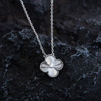 ¡®Lumi¡¯CLOVER  15MM DIAMOND LASER NECKLACE SILVER