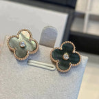 ¡®Lumi¡¯CLOVER MEDIUM 1 MOTIFS GRAY MOP  DIAMOND EARRINGS