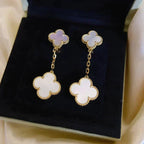 ¡®Lumi¡¯CLOVER 2 MOTIF WHITE MOP EARRINGS