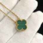 ¡®Lumi¡¯CLOVER 15MM MALACHITE SINGLE FLOWER  NECKLACE