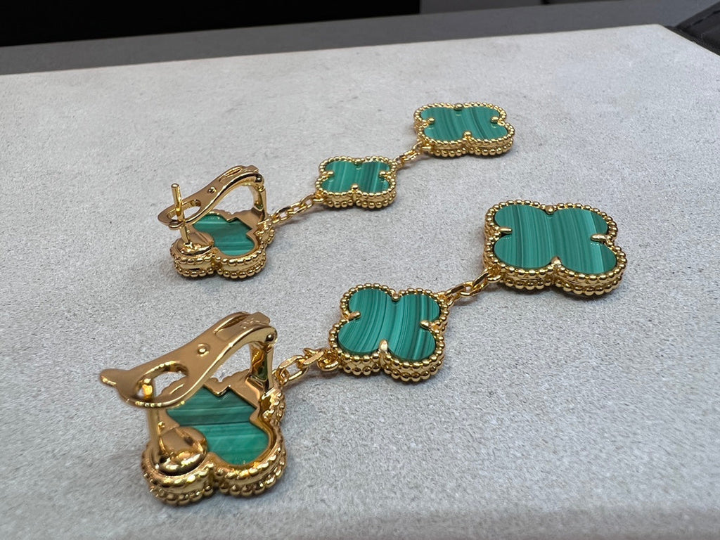 ¡®Lumi¡¯CLOVER MALACHITE 3 MOTIFS GOLD