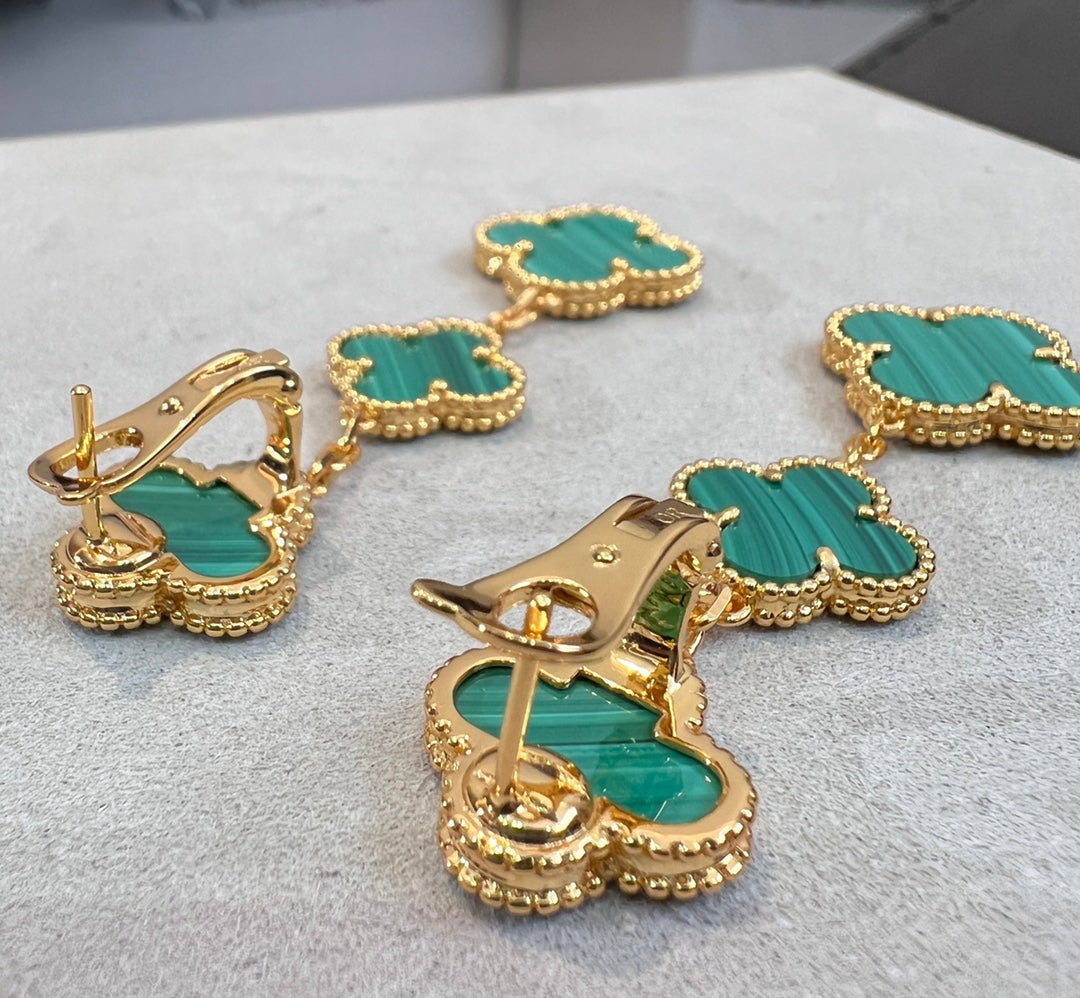 ¡®Lumi¡¯CLOVER MALACHITE 3 MOTIFS GOLD