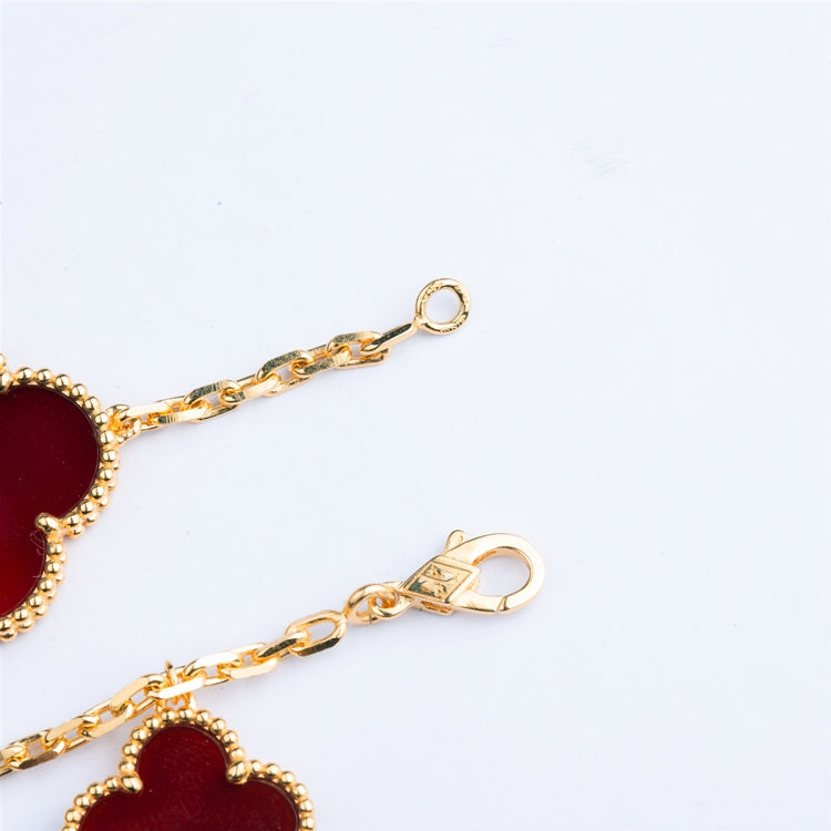 ¡®Lumi¡¯CLOVER BRACELET 5 MOTIFS CARNELIAN TIGER EYE