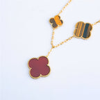 ¡®Lumi¡¯CLOVER BRACELET 5 MOTIFS CARNELIAN TIGER EYE