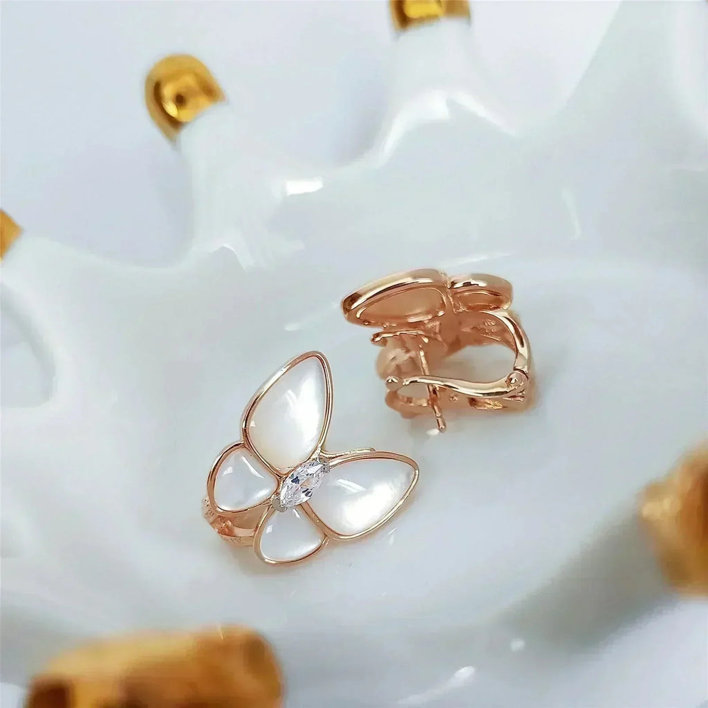 ¡®Lumi¡¯BUTTERFLY MOP DIAMOND EARRINGS