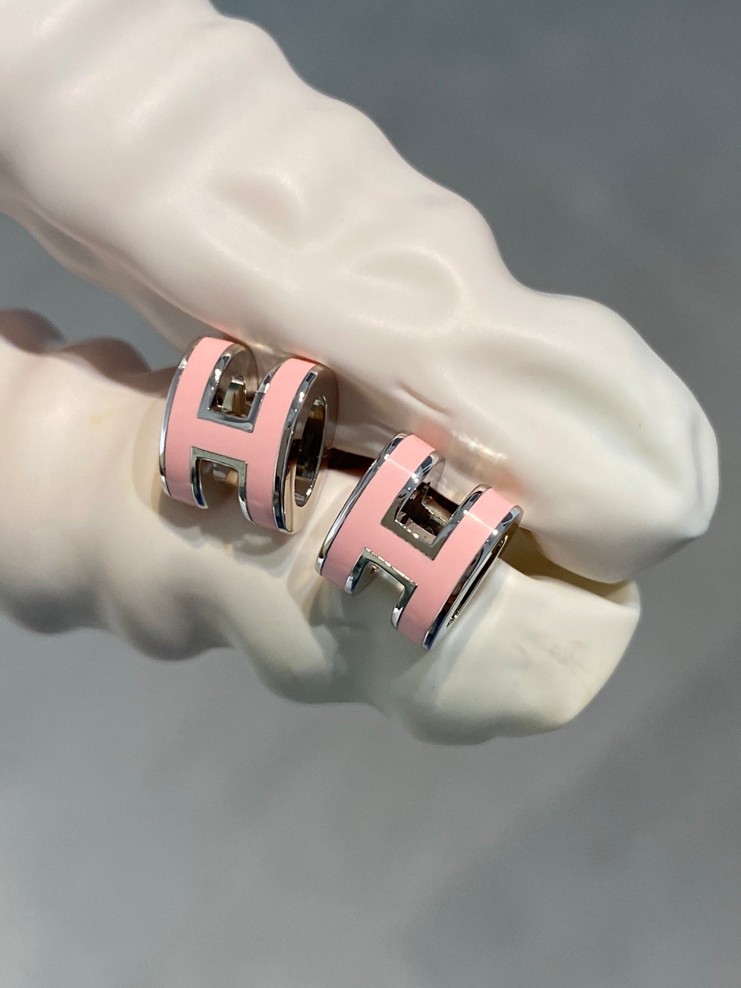 ¡®Lumi¡¯MINI POP H SILVER EARRINGS PINK