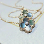 ¡®Lumi¡¯CLOVER 15MM DIAMOND AND MOTHER-OF-GREY NECKLACE
