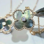 ¡®Lumi¡¯CLOVER 15MM DIAMOND AND MOTHER-OF-GREY NECKLACE