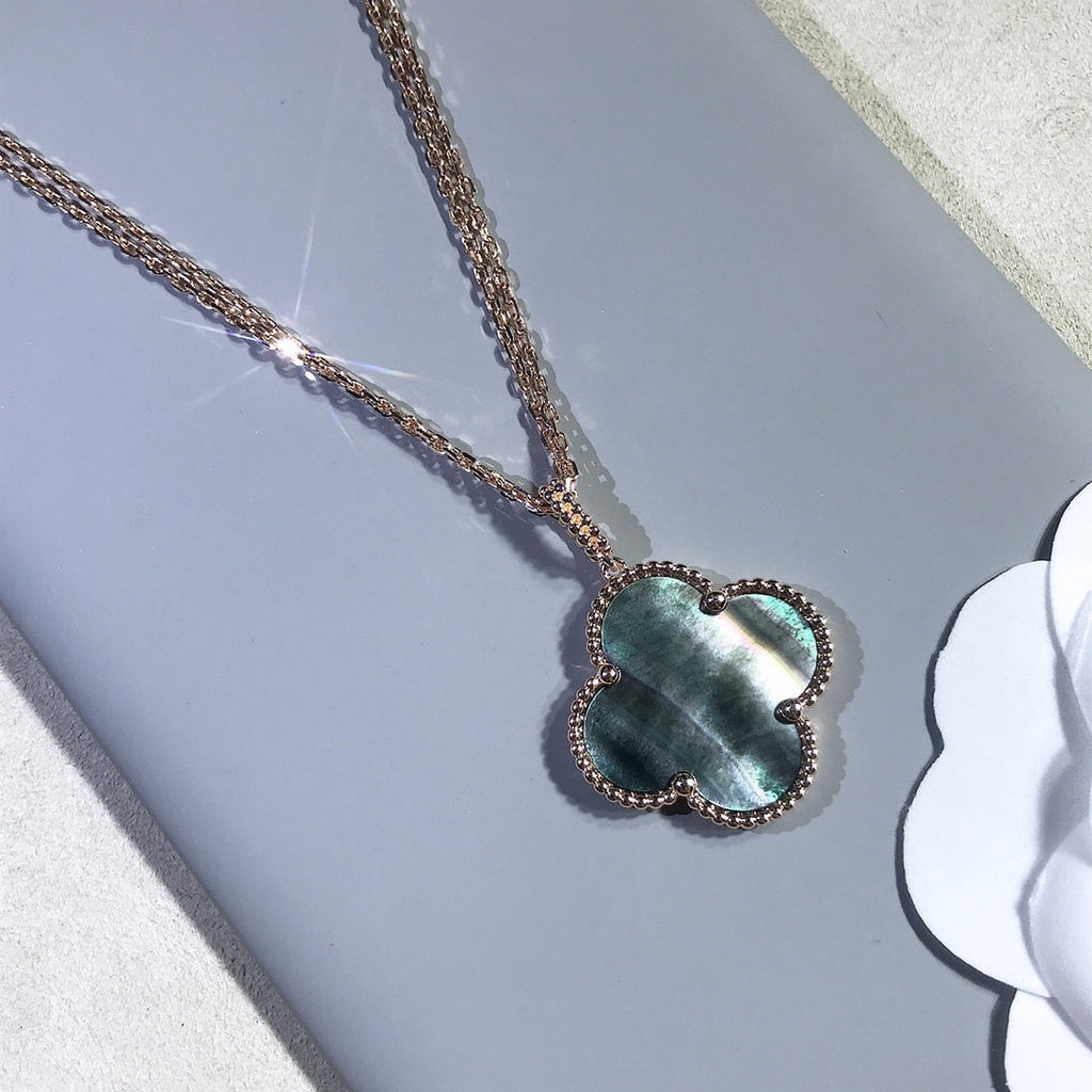 ¡®Lumi¡¯CLOVER 25MM GOLD DARK MOP BIG CLOVER NECKLACE