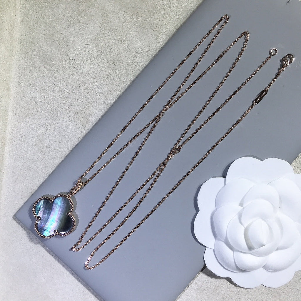 ¡®Lumi¡¯CLOVER 25MM GOLD DARK MOP BIG CLOVER NECKLACE