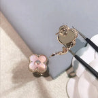 ¡®Lumi¡¯CLOVER MEDIUM 1 MOTIFS  PINK MOP DIAMOND EARRINGS