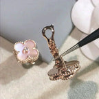 ¡®Lumi¡¯CLOVER MEDIUM 1 MOTIFS  PINK MOP DIAMOND EARRINGS