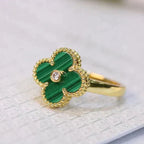 ¡®Lumi¡¯CLOVER MALACHITE RING GOLD DIAMOND