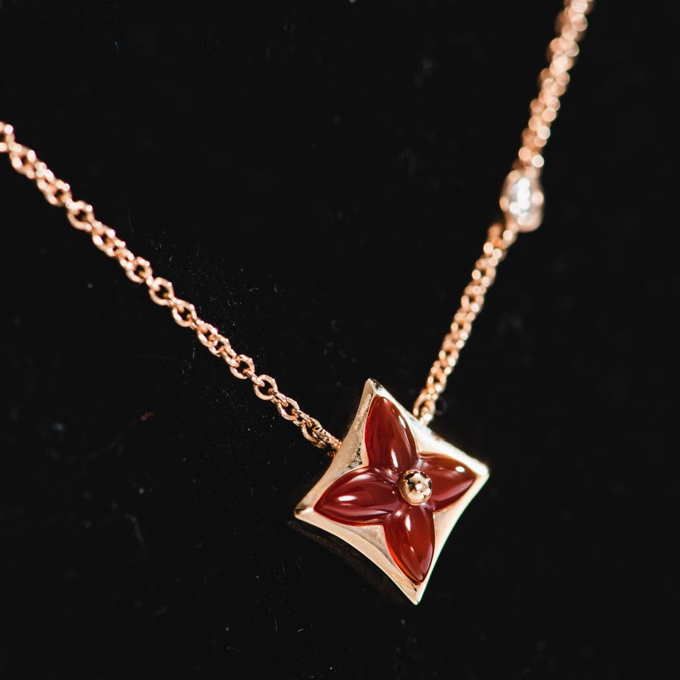 ¡®Lumi¡¯STAR NECKLACE PINK GOLD 1 DIAMOND