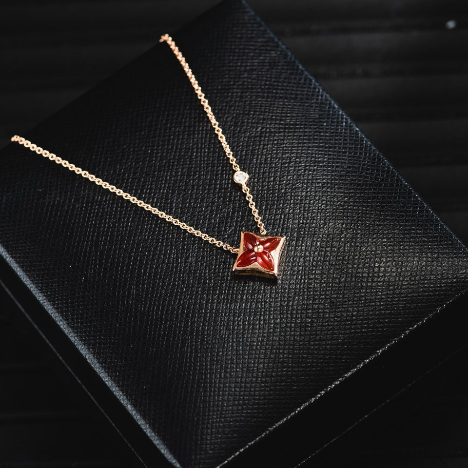 ¡®Lumi¡¯STAR NECKLACE PINK GOLD 1 DIAMOND
