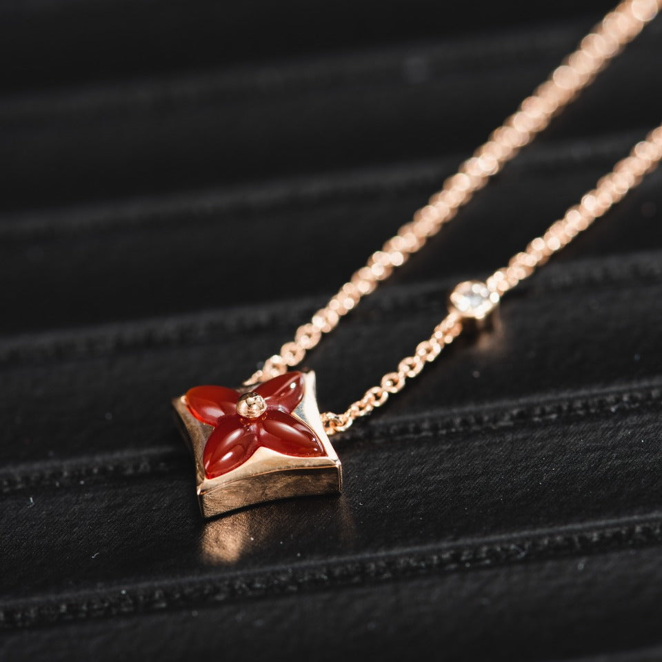 ¡®Lumi¡¯STAR NECKLACE PINK GOLD 1 DIAMOND