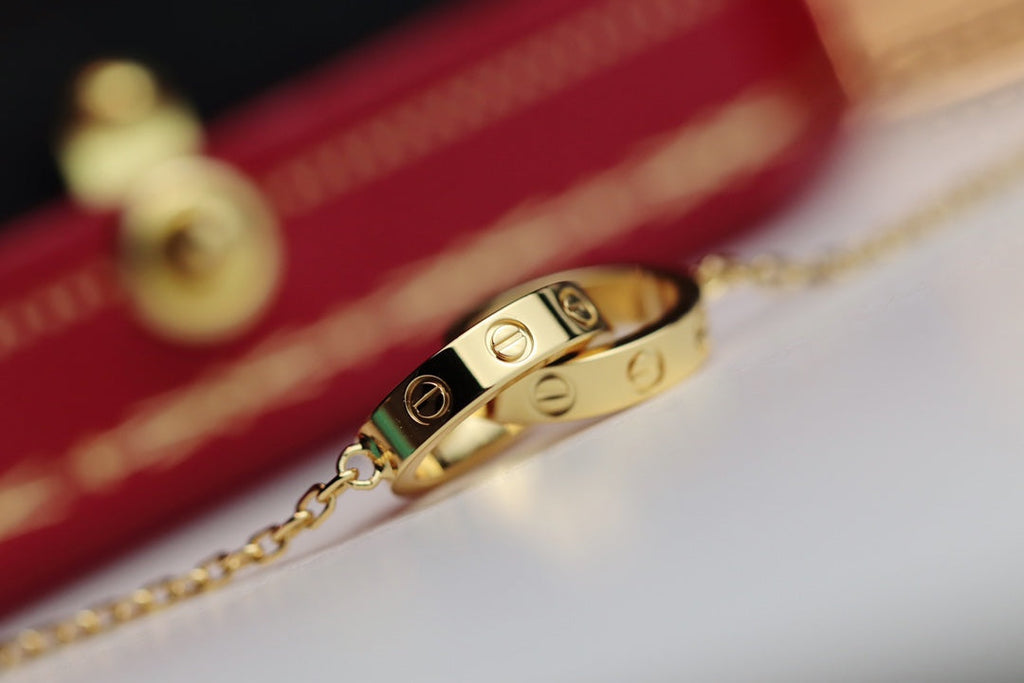 ¡®Lumi¡¯LOVE NECKLACE DOUBLE RING GOLD