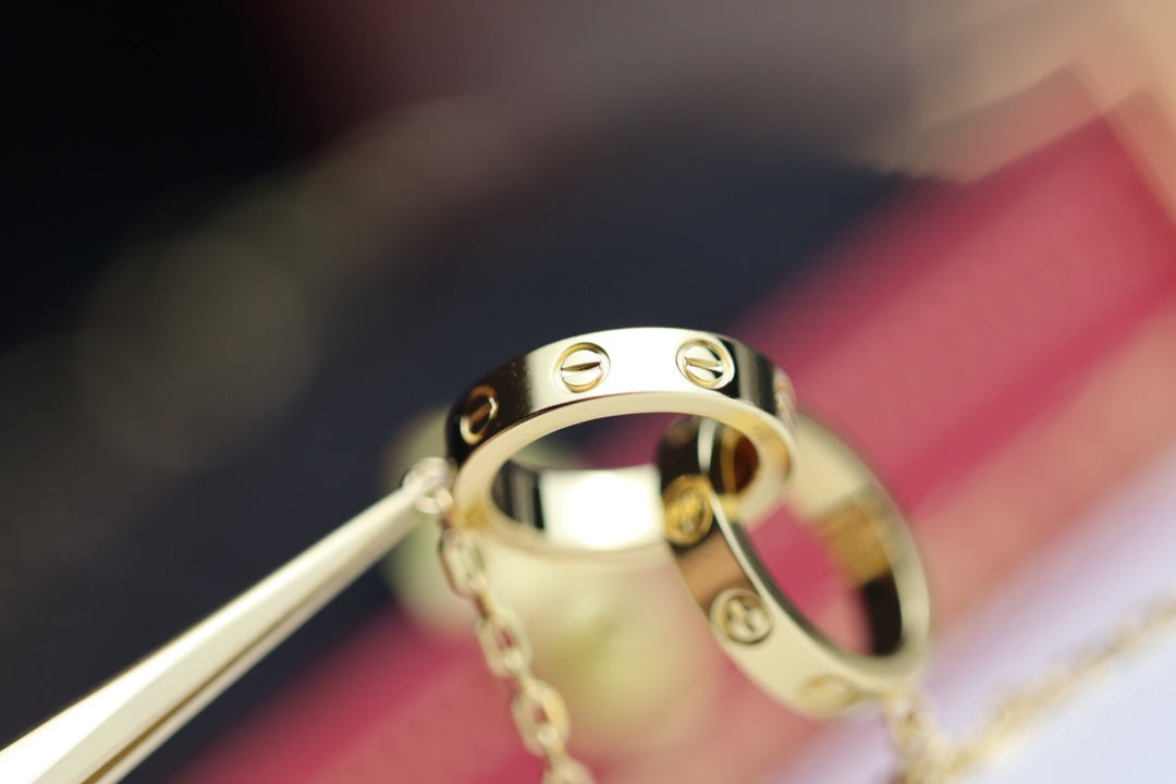 ¡®Lumi¡¯LOVE NECKLACE DOUBLE RING GOLD