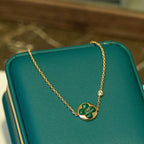 ¡®Lumi¡¯SUN MALACHITE 1 DIAMOND PINK GOLD BRACELET