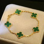 [Lumi]New  CLOVER 5 MOTIF MALACHITE BRACELET COLLECTION