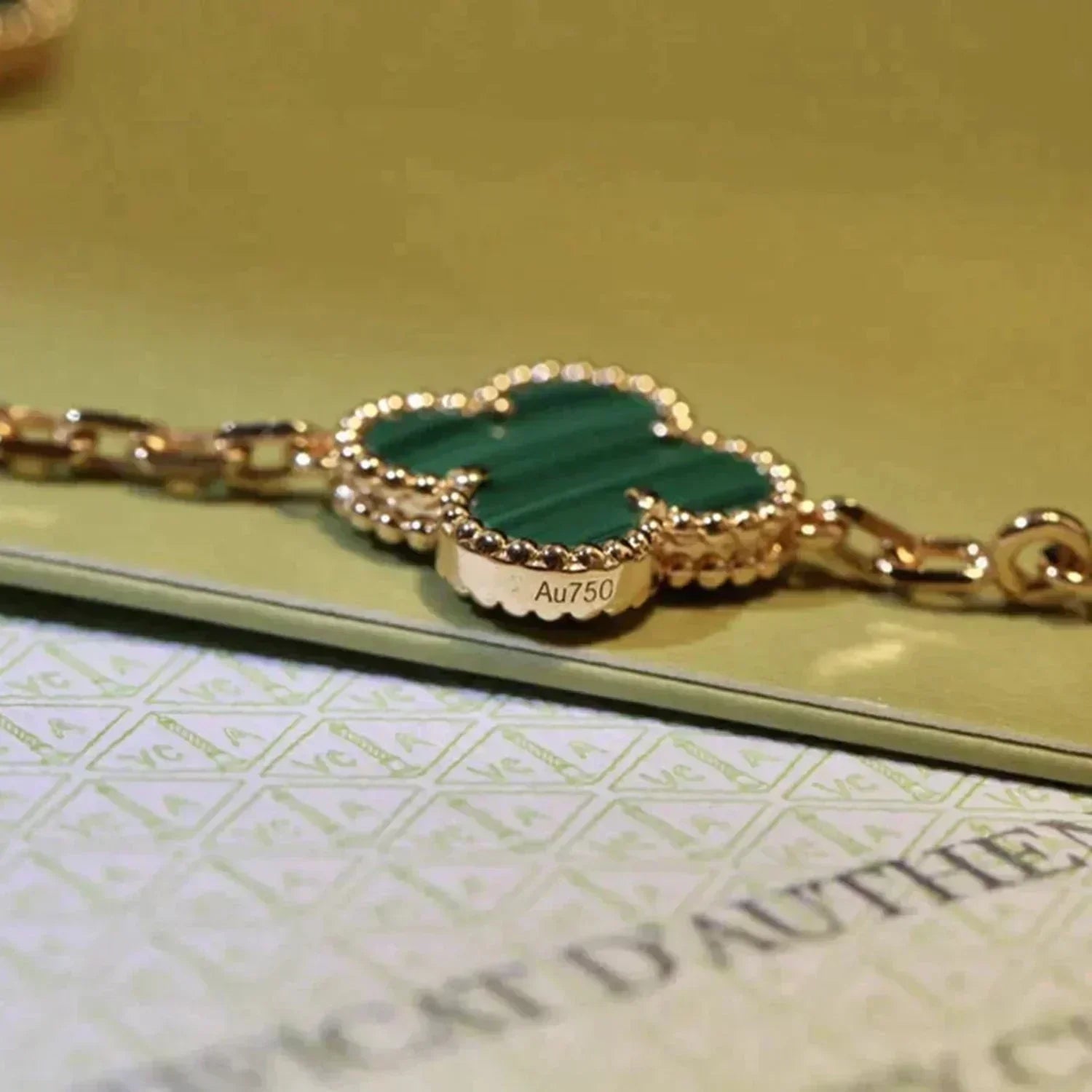 [Lumi jewelry] CLOVER 5 MOTIF MALACHITE BRACELET COLLECTION