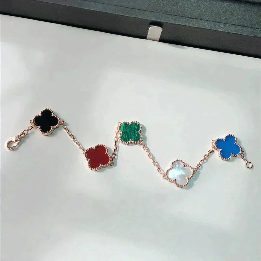 [Lumi]New CLOVER 5 MOTIFS MULTICOLOR BRACELET