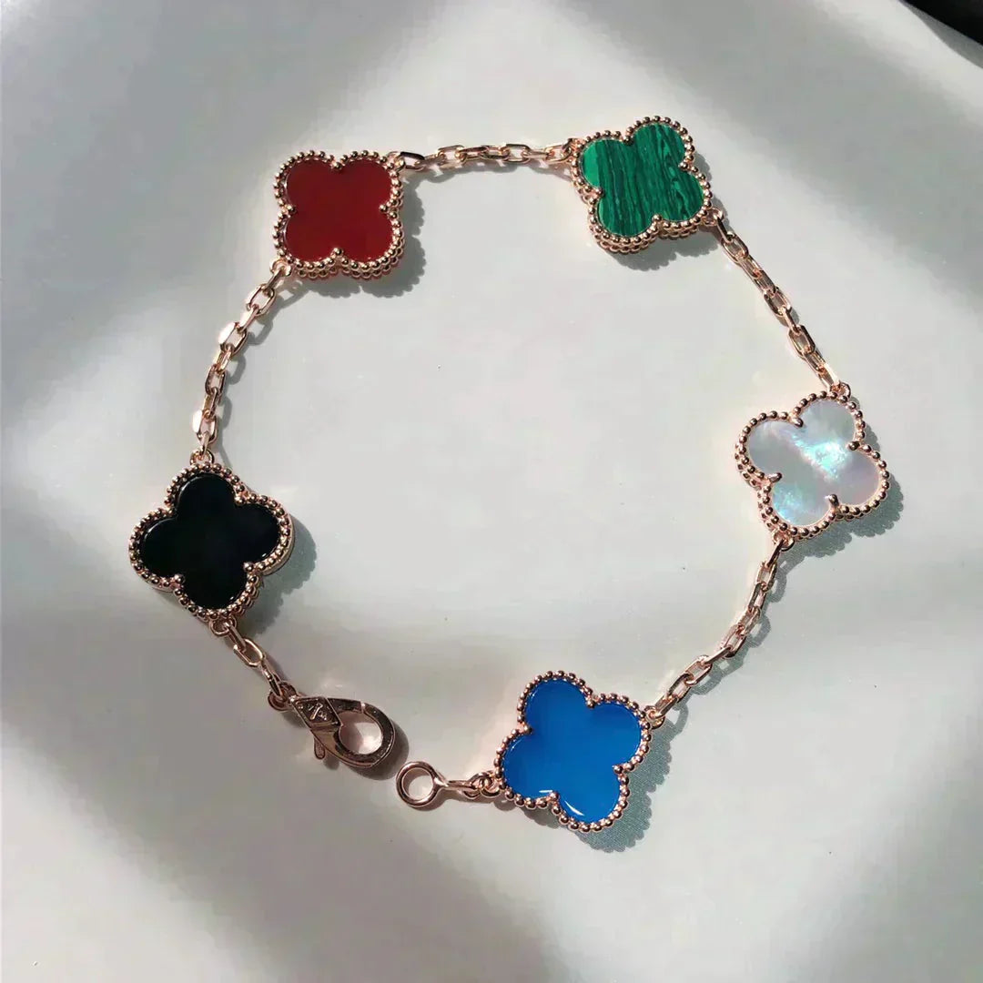 [Lumi]New CLOVER 5 MOTIFS MULTICOLOR BRACELET