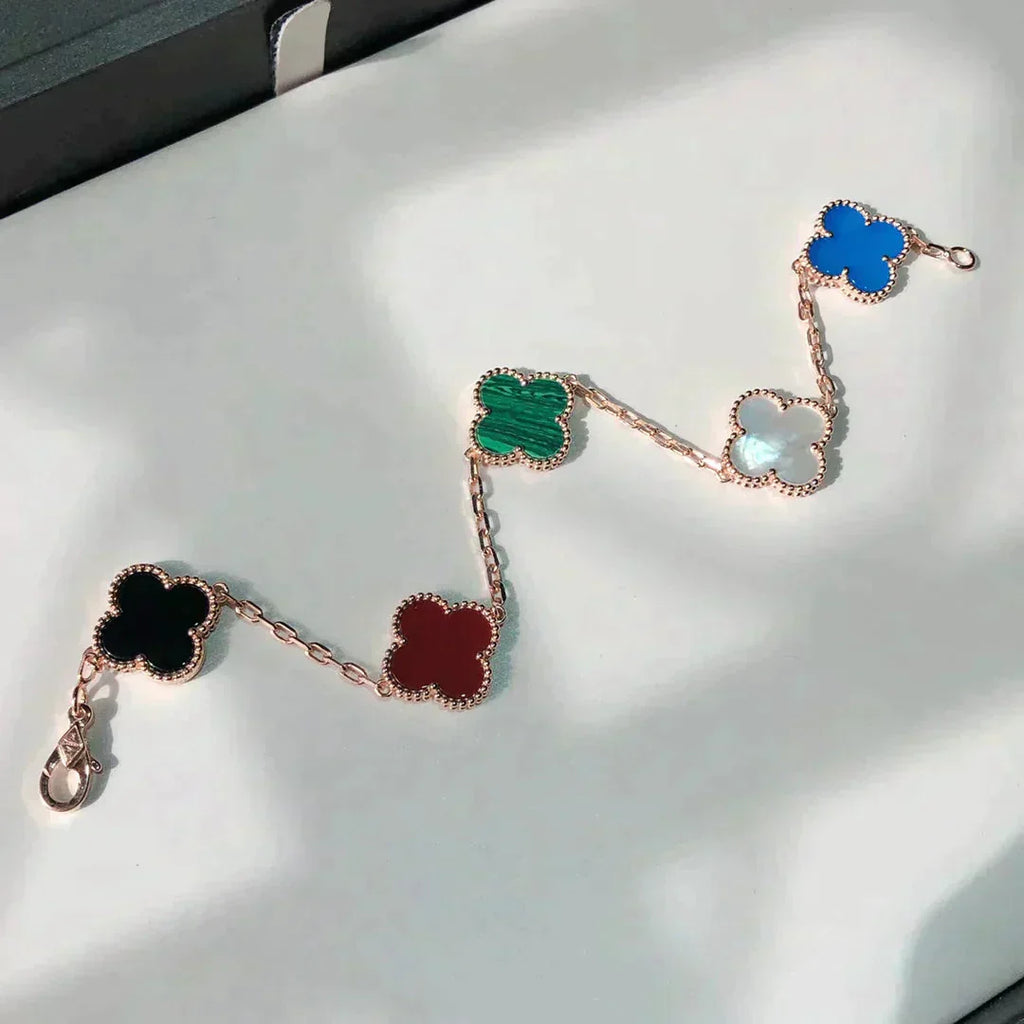 [Lumi jewelry]CLOVER 5 MOTIFS MULTICOLOR BRACELET