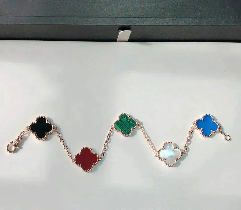 [Lumi]New CLOVER 5 MOTIFS MULTICOLOR BRACELET
