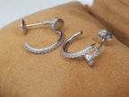 ¡®Lumi¡¯JUSTE EARRINGS 12.75MM SILVER DIAMOND